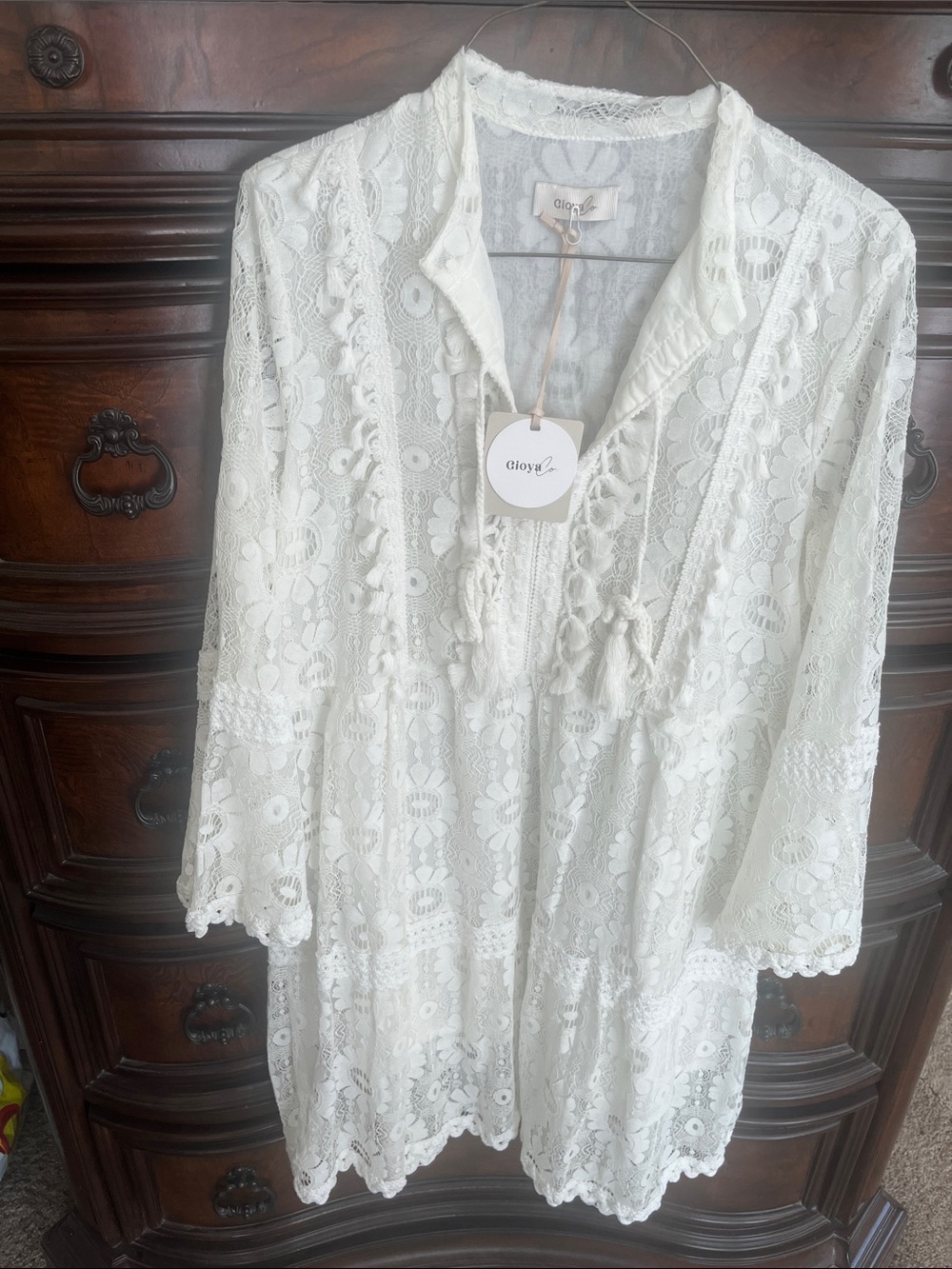 Gioya White Lace Tunic Dress